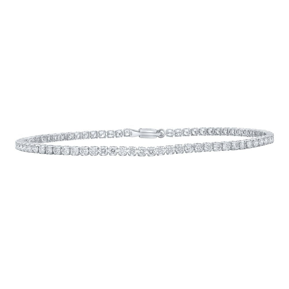 Bracelets | 14kt White Gold Womens Round Diamond Tennis Bracelet 3 Cttw | Splendid Jewellery GND