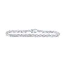 Load image into Gallery viewer, Dazzling 14kt White Gold Women&#39;s Round Diamond Tennis Bracelet - 4-7/8 Cttw by Splendid Jewellery - Top View