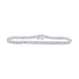 Dazzling 14kt White Gold Women's Round Diamond Tennis Bracelet - 4-7/8 Cttw by Splendid Jewellery - Top View