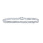 Radiant Sparkle: 14kt White Gold Diamond Tennis Bracelet - 5-7/8 Ct.t.w. - Top View