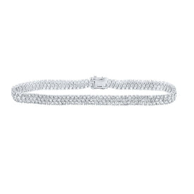 Radiant Sparkle: 14kt White Gold Diamond Tennis Bracelet - 5-7/8 Ct.t.w. - Top View