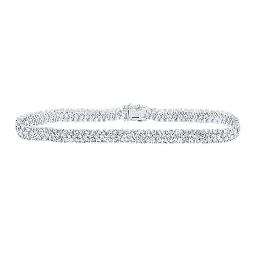 Bracelets | 14kt White Gold Womens Round Diamond Tennis Bracelet 5-7/8 Cttw | Splendid Jewellery GND