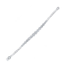 Load image into Gallery viewer, 14kt White Gold Sparkling Diamond Tennis Bracelet - 7 Cttw - Side View