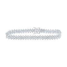 Load image into Gallery viewer, Dazzling 14kt White Gold Diamond Tennis Bracelet - 8-3/8 Cttw - Top View