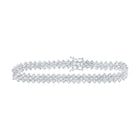 Dazzling 14kt White Gold Diamond Tennis Bracelet - 8-3/8 Cttw - Top View