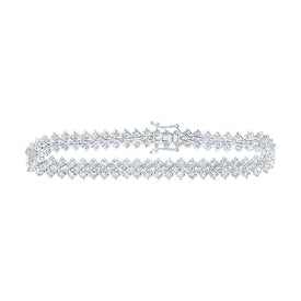 Dazzling 14kt White Gold Diamond Tennis Bracelet - 8-3/8 Cttw - Top View