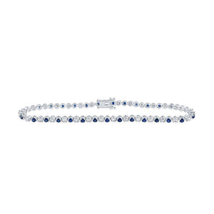 Bracelets | 14kt White Gold Womens Round White Sapphire Diamond Tennis Bracelet 2-1/3 Cttw | Splendid Jewellery GND