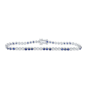 Bracelets | 14kt White Gold Womens Round White Sapphire Diamond Tennis Bracelet 3-1/3 Cttw | Splendid Jewellery GND