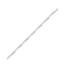 Load image into Gallery viewer, Heartfelt Love: Sterling Silver Diamond Mom Heart Link Bracelet  Side View from Splendid Jewellery