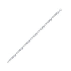 Heartfelt Love: Sterling Silver Diamond Mom Heart Link Bracelet  Side View from Splendid Jewellery