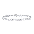 Heartfelt Love: Sterling Silver Diamond Mom Heart Link Bracelet  Top View from Splendid Jewellery