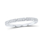 Brilliant Elegance: 10kt White Gold Women's Round Diamond Stackable Band Ring - Splendid Jewellery