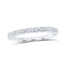 Load image into Gallery viewer, Brilliant Elegance: 10kt White Gold Women's Round Diamond Stackable Band Ring - Splendid Jewellery