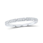 Brilliant Elegance: 10kt White Gold Women's Round Diamond Stackable Band Ring - Splendid Jewellery