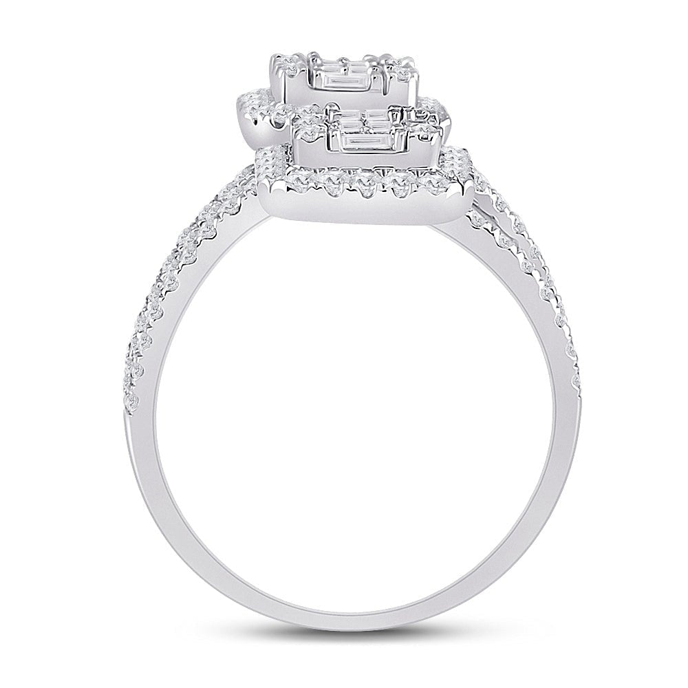 Brilliant Elegance: 14kt White Gold Baguette Diamond Fashion Ring - Splendid Jewellery