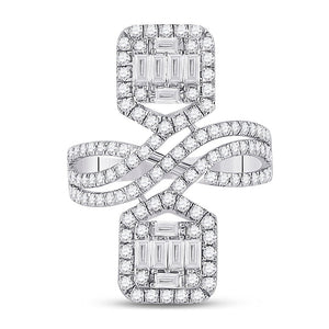 Brilliant Elegance: 14kt White Gold Baguette Diamond Fashion Ring - Splendid Jewellery