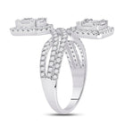 Brilliant Elegance: 14kt White Gold Baguette Diamond Fashion Ring - Second Side View