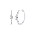 Brilliant Pear Diamond Hoop Earrings - 14kt White Gold Elegance - Splendid Jewellery