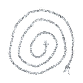 Brilliant White Gold Diamond Tennis Chain Necklace - 3.25 Carat Total Weight - Splendid Jewellery