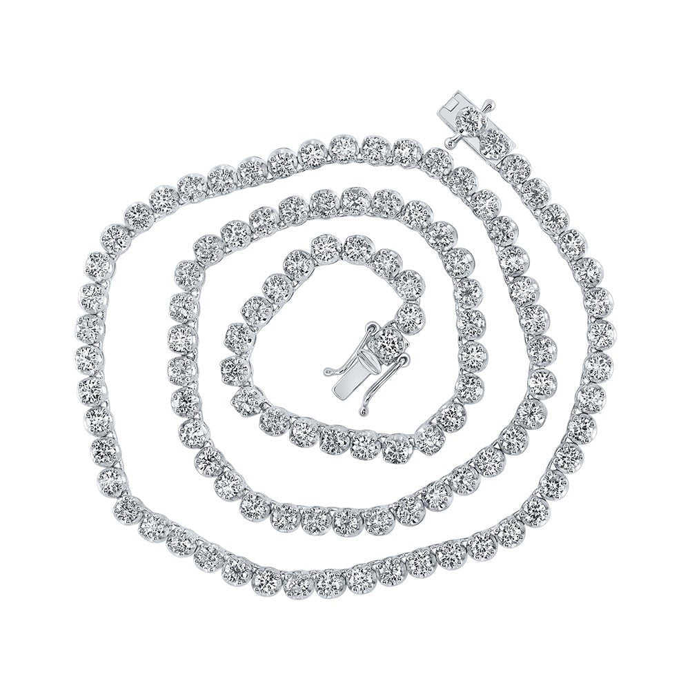Brilliant White Gold Diamond Tennis Chain Necklace for Men - 9 Carat Total Weight - Splendid Jewellery