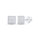 Brilliant White Gold Square Diamond Earrings - 1/3 Cttw - Exquisite Men's Jewelry - Splendid Jewellery