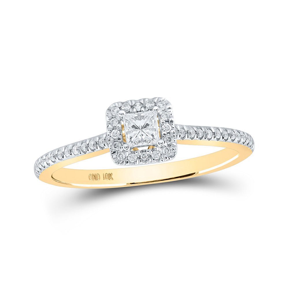 Captivating 10kt Golden Halo Diamond Wedding Ring - A Mesmerizing Symbol of Love and Commitment - Splendid Jewellery
