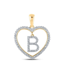 Load image into Gallery viewer, Captivating 10kt Yellow Gold Diamond Heart B Initial Pendant - Splendid Jewellery