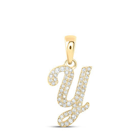 Captivating 10kt Yellow Gold Diamond Initial Pendant - A Personalized Touch of Glamour - Splendid Jewellery