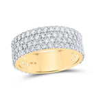 Captivating 10kt Yellow Gold Mens Round Diamond 4 - Row Pave Band Ring 3 - 3/8 Cttw - Splendid Jewellery