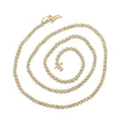 Captivating 10kt Yellow Gold Round Diamond Tennis Chain Necklace for Men - 2 - 7/8 Cttw - Splendid Jewellery