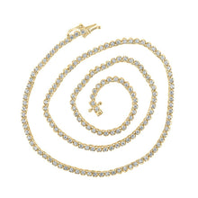 Load image into Gallery viewer, Captivating 10kt Yellow Gold Round Diamond Tennis Chain Necklace for Men - 2 - 7/8 Cttw - Splendid Jewellery