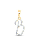 Captivating B Initial Diamond Pendant in 10kt Yellow Gold - Splendid Jewellery