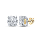 Captivating Blossom Diamond Cluster Earrings in 10kt Yellow Gold - Splendid Jewellery