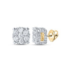 Captivating Blossom Diamond Cluster Earrings in 10kt Yellow Gold - Splendid Jewellery