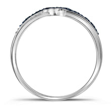 Load image into Gallery viewer, Captivating Blue Brilliance Diamond Fashion Ring Side 2 view from the 10Kt White Gold Womens Round Blue Color Enhanced Diamond Fashion Ring 1 5 Cttwpin66549 collection by Splendid Jewellery
