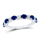 Captivating Blue Sapphire and Diamond Alternating Band Ring Top view from the 10Kt White Gold Womens Oval Blue Sapphire Diamond Alternating Band Ring 1 1 2 Cttwpin221642 collection by Splendid Jewellery