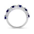 Captivating Blue Sapphire and Diamond Alternating Band Ring Side 2 view from the 10Kt White Gold Womens Oval Blue Sapphire Diamond Alternating Band Ring 1 1 2 Cttwpin221642 collection by Splendid Jewellery