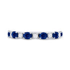Captivating Blue Sapphire and Diamond Alternating Band Ring Front view from the 10Kt White Gold Womens Oval Blue Sapphire Diamond Alternating Band Ring 1 1 2 Cttwpin221642 collection by Splendid Jewellery