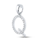Captivating Blue Sapphire and Diamond Initial Pendant in 10kt White Gold - Splendid Jewellery