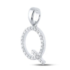 Captivating Blue Sapphire and Diamond Initial Pendant in 10kt White Gold - Splendid Jewellery