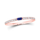 Captivating Blue Sapphire Baguette Diamond Band Ring - Splendid Jewellery