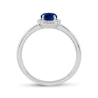 Captivating Blue Sapphire Diamond Halo Ring - Splendid Jewellery