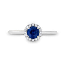 Load image into Gallery viewer, Captivating Blue Sapphire Diamond Halo Ring - Splendid Jewellery