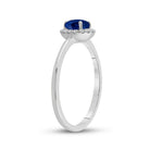 Captivating Blue Sapphire Diamond Halo Ring - Splendid Jewellery