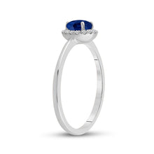 Load image into Gallery viewer, Captivating Blue Sapphire Diamond Halo Ring - Splendid Jewellery
