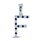 Captivating Blue Sapphire & Diamond Initial Pendant in 10kt White Gold - Splendid Jewellery
