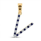 Captivating Blue Sapphire & Diamond Initial Pendant in 10kt Yellow Gold - Splendid Jewellery
