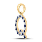 Captivating Blue Sapphire & Diamond Initial Pendant in 10kt Yellow Gold - Splendid Jewellery