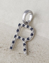 Load image into Gallery viewer, Captivating Blue Sapphire Initial Pendant in 10kt White Gold - Splendid Jewellery