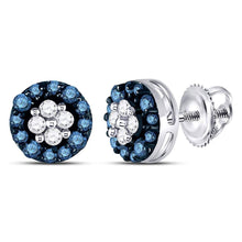 Load image into Gallery viewer, Captivating Blue Sparkle Cluster Earrings  Top View from Splendid Jewellery